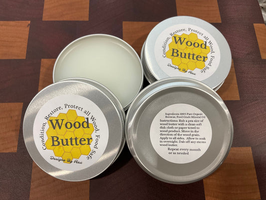 Wood butter (2 Pack), Cutting Board Butter, Board Butter, Food Safe Wood Restore, Protect all wood, Natural Wood Finish,