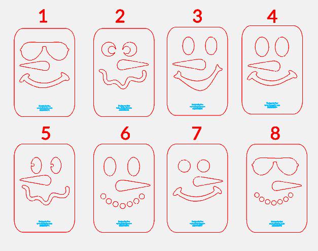Snowman Lantern Router Templates Cast Acrylic Christmas Snowman Face templates Make Lanterns without CNC or Laser Christmas Lantern Router