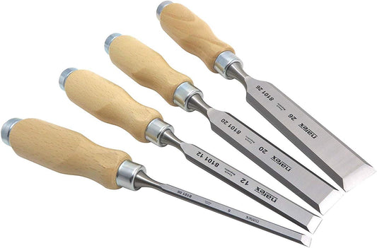 Narex Bevel Edge Chisel Set with Wooden Handles, Set of 4 pcs