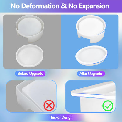 18 Pieces Thicken Resin Coaster Molds, Upgrade Coaster Molds for Epoxy Resin, Coaster Resin Mold with Storage Box Mold for DIY Art Craft Cup Mats