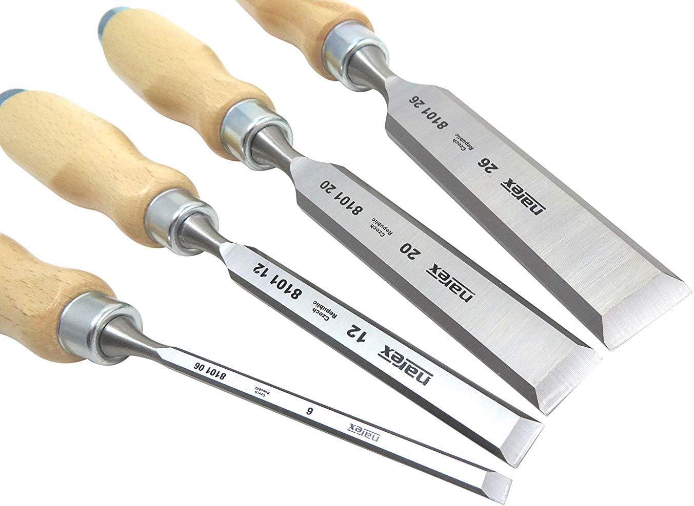 Narex Bevel Edge Chisel Set with Wooden Handles, Set of 4 pcs