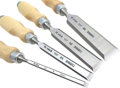 Narex Bevel Edge Chisel Set with Wooden Handles, Set of 4 pcs