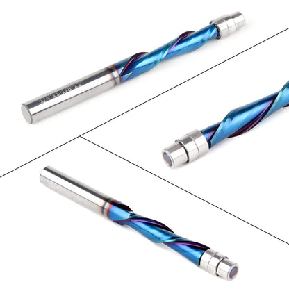 Up Down Compression Spiral Flush Trim Router Bit, 1/4 Inch Shank Solid Carbide Flush Trim Router Bits CNC Spiral Bit with Nano Coating by EANOSIC