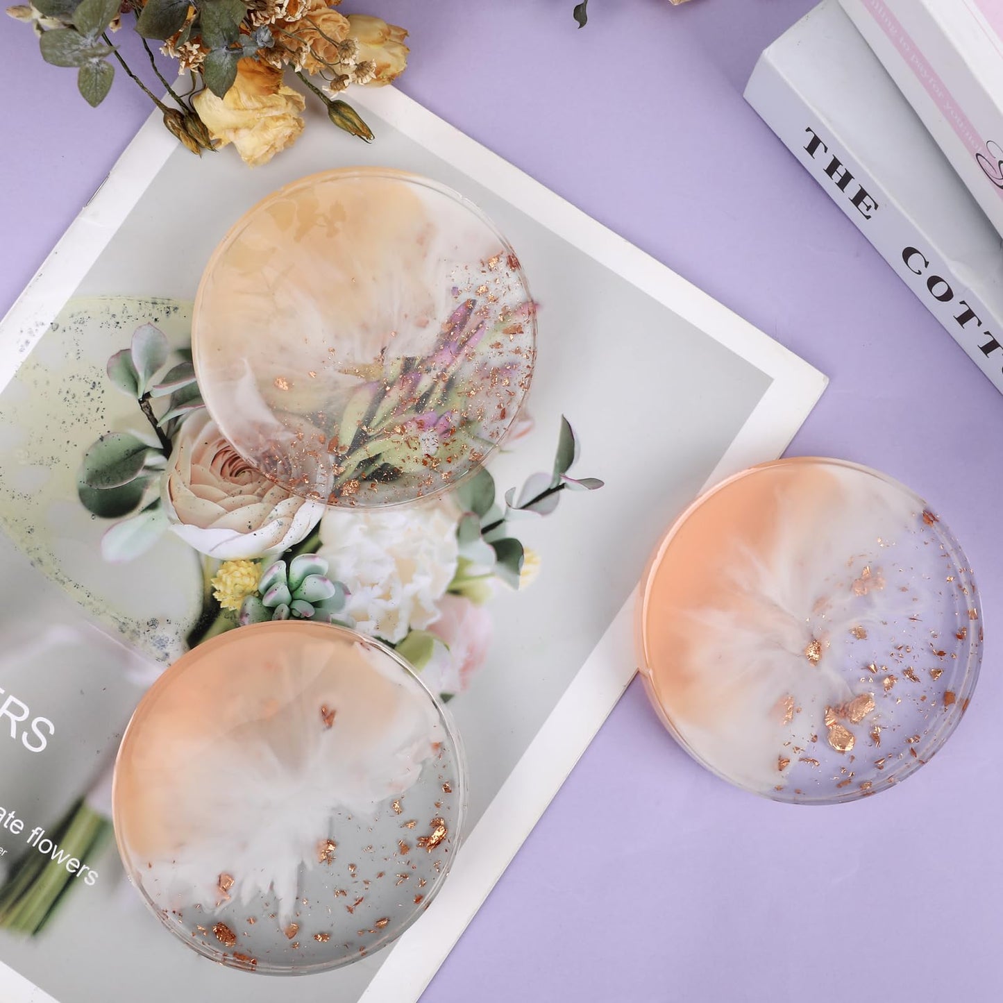 18 Pieces Thicken Resin Coaster Molds, Upgrade Coaster Molds for Epoxy Resin, Coaster Resin Mold with Storage Box Mold for DIY Art Craft Cup Mats