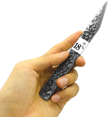 Marking Knife 18mm Right Hand for Woodworking, Marking, Scribing, Carving, Whittling, Professional Hand Forged Razor Sharp Japanese Carbon Steel Blade with Hammered Pattern, Made in JAPAN