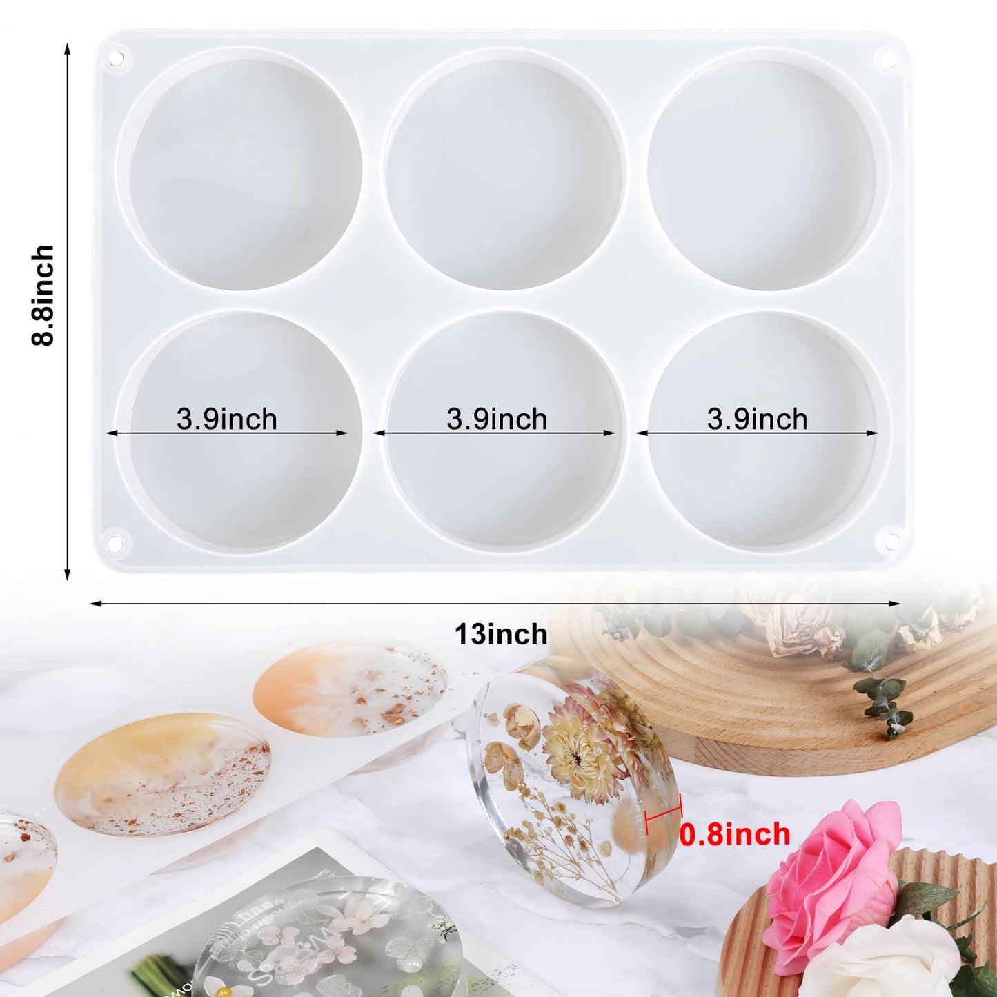 18 Pieces Thicken Resin Coaster Molds, Upgrade Coaster Molds for Epoxy Resin, Coaster Resin Mold with Storage Box Mold for DIY Art Craft Cup Mats