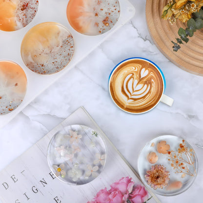 18 Pieces Thicken Resin Coaster Molds, Upgrade Coaster Molds for Epoxy Resin, Coaster Resin Mold with Storage Box Mold for DIY Art Craft Cup Mats