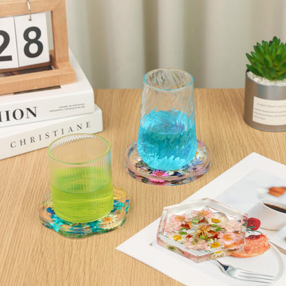 18 Pieces Thicken Resin Coaster Molds, Upgrade Coaster Molds for Epoxy Resin, Coaster Resin Mold with Storage Box Mold for DIY Art Craft Cup Mats