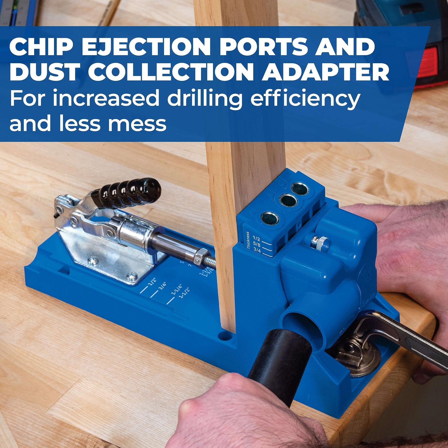 Kreg K4 Pocket Hole Jig - Adjustable, Versatile Jig for Strong Joints - Create Perfect, Rock-Solid Joints - Easily Adjustable Drill Guides - For Materials 1/2" to 1 1/2" Thick
