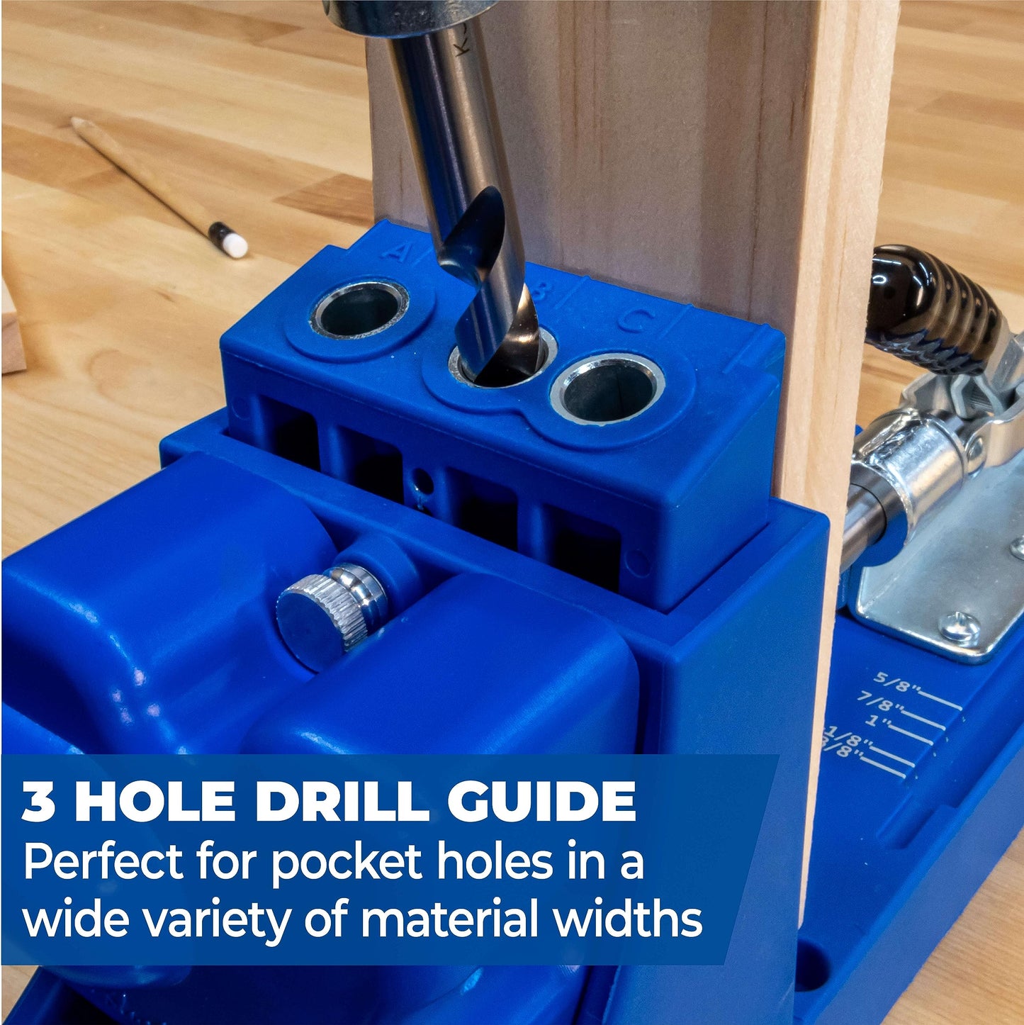 Kreg K4 Pocket Hole Jig - Adjustable, Versatile Jig for Strong Joints - Create Perfect, Rock-Solid Joints - Easily Adjustable Drill Guides - For Materials 1/2" to 1 1/2" Thick