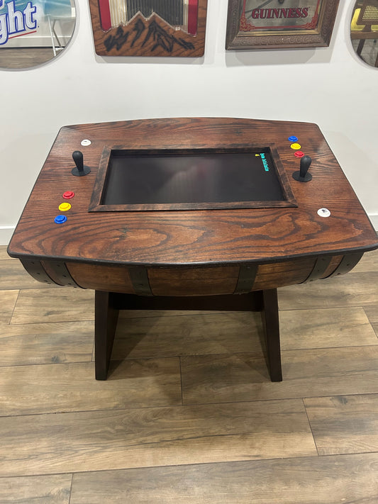 Wine Barrel Arcade Table – Vintage Craft Meets Pixel Power - Custom Arcade Table