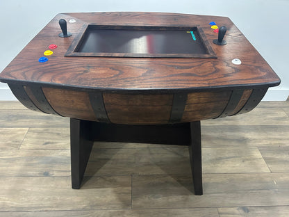 Wine Barrel Arcade Table – Vintage Craft Meets Pixel Power - Custom Arcade Table