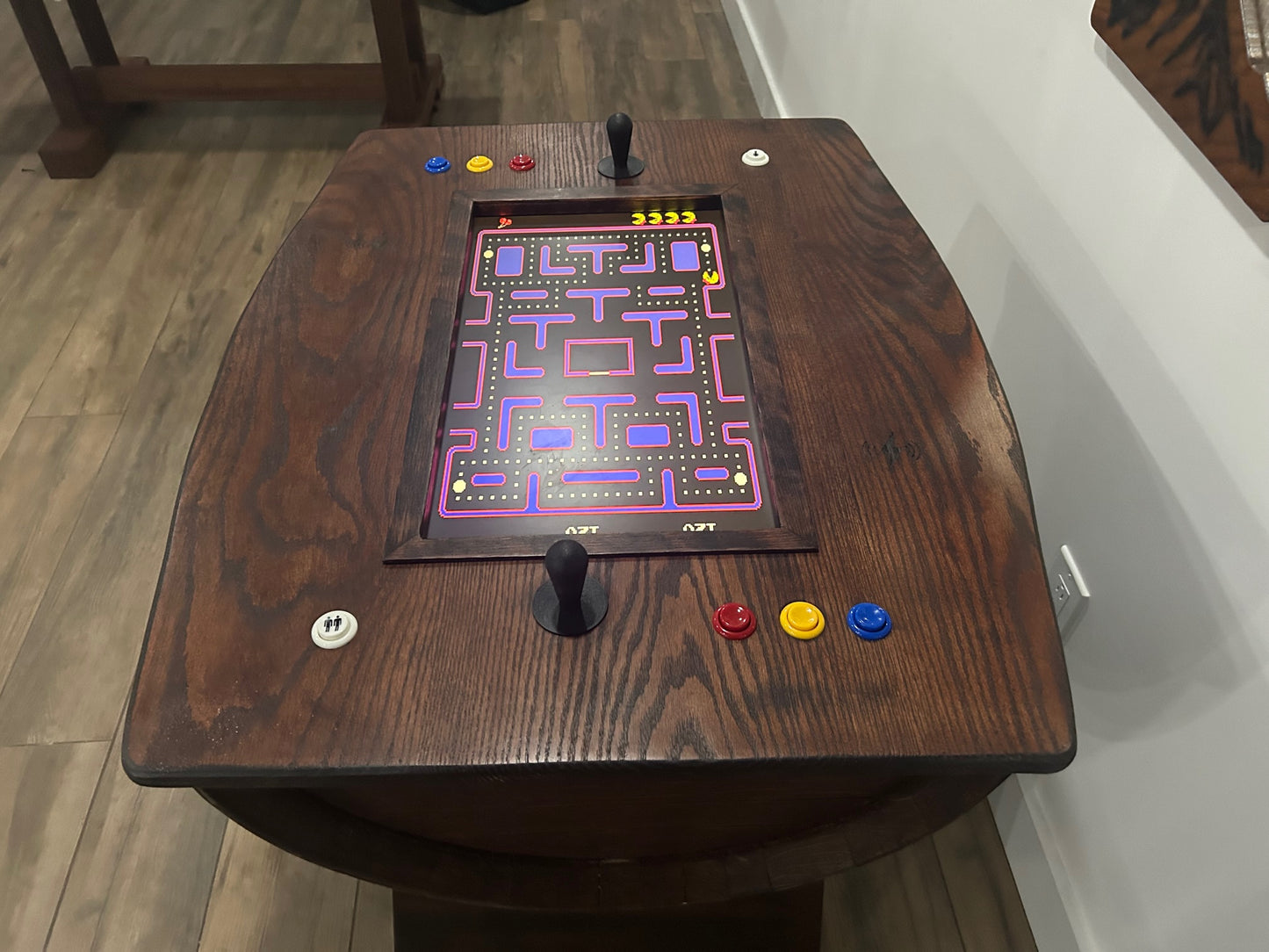 Wine Barrel Arcade Table – Vintage Craft Meets Pixel Power - Custom Arcade Table