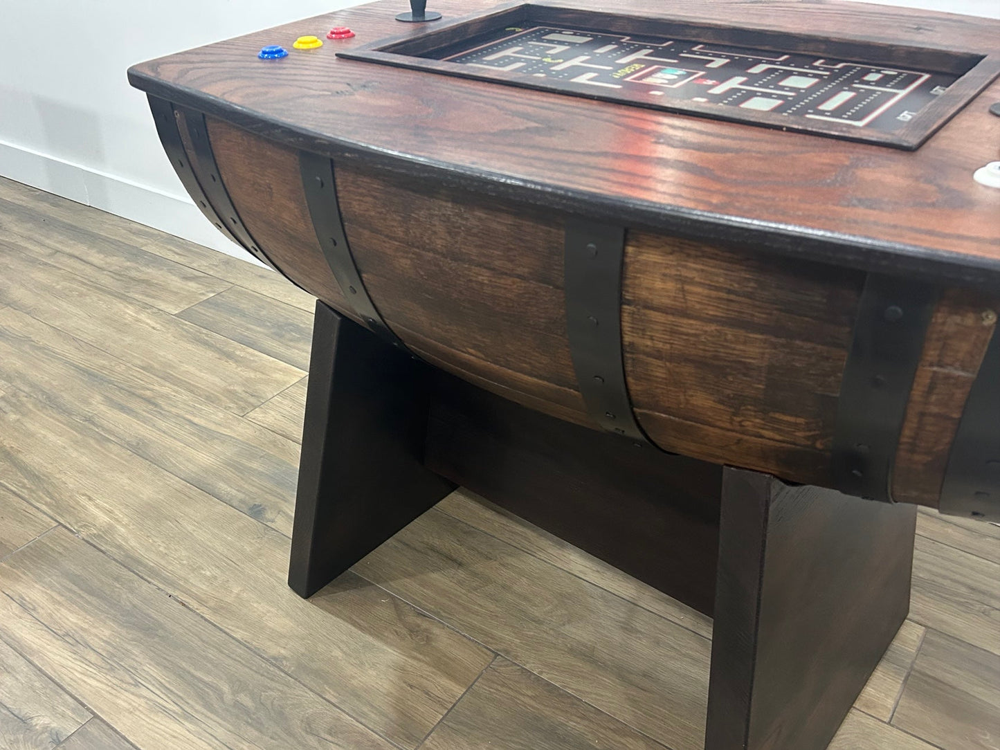 Wine Barrel Arcade Table – Vintage Craft Meets Pixel Power - Custom Arcade Table