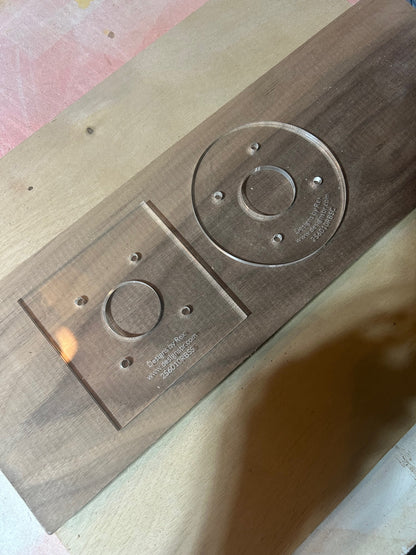 Acrylic Router Base Plates for Milwaukee M18 FUEL Palm Router – 3 Shapes, 3 Sizes 1/4" or 3/8" thickness available