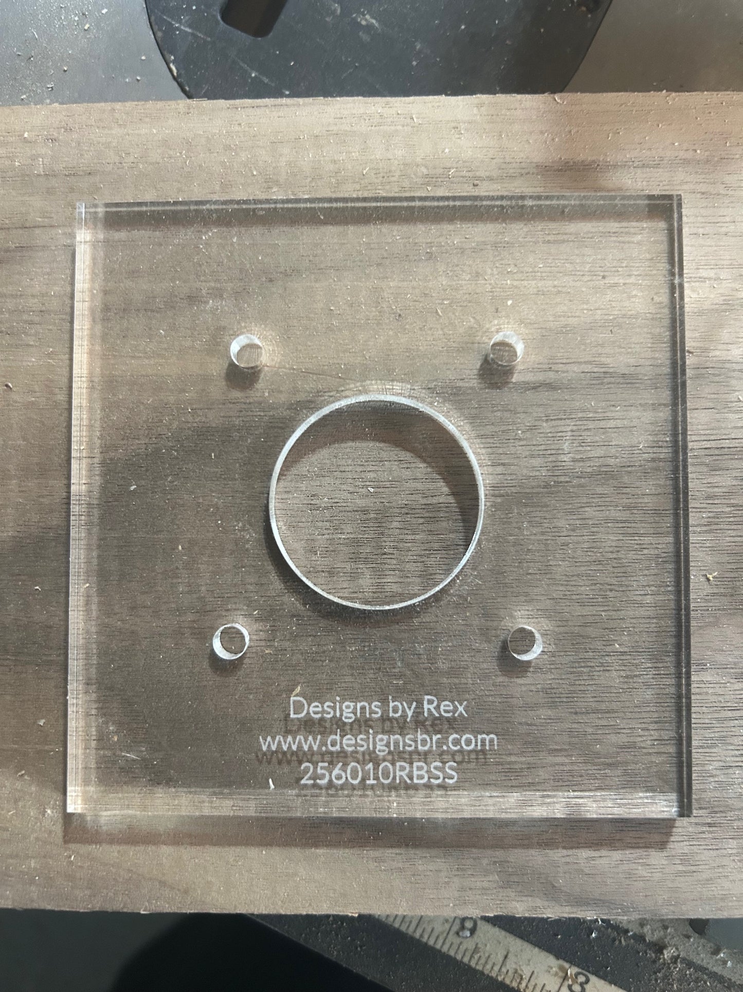 Acrylic Router Base Plates for Milwaukee M18 FUEL Palm Router – 3 Shapes, 3 Sizes 1/4" or 3/8" thickness available