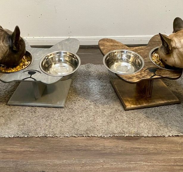 Dog Bowl stand, Elevated Dog bowl, Dog Stand-up eating and drinking, French Bulldog & Pug stand, small dog stand, dog face