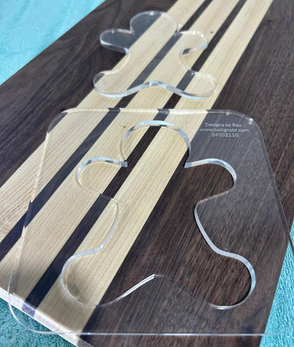 Christmas Router Templates (Clear Acrylic) Holiday Router Templates for Woodworking and DIY Crafting Stencil 1/4"