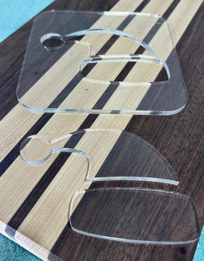 Christmas Router Templates (Clear Acrylic) Holiday Router Templates for Woodworking and DIY Crafting Stencil 1/4"