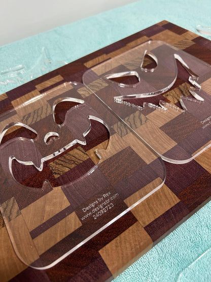 Halloween Lantern Router Templates made from Cast Acrylic | For Halloween Jack-O-Lanterns | To Make Lanterns without CNC or Laser