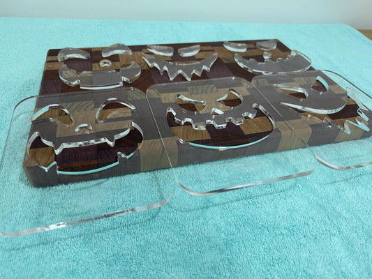 Halloween Lantern Router Templates made from Cast Acrylic | For Halloween Jack-O-Lanterns | To Make Lanterns without CNC or Laser