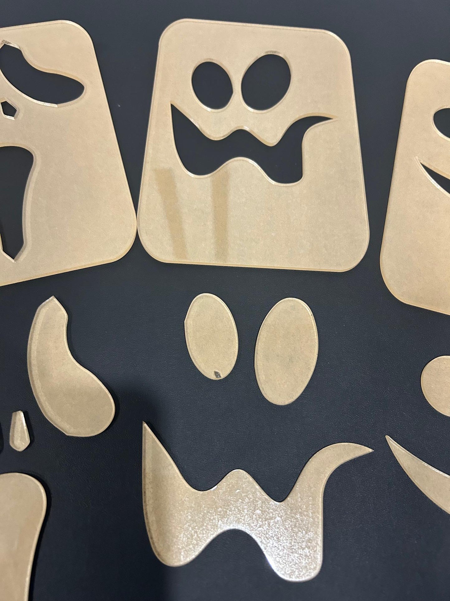 3 Pack Halloween Lantern Router Templates made from 1/4" Cast Acrylic Halloween Jack-O-Lanterns | To Make Lanterns without CNC or Laser