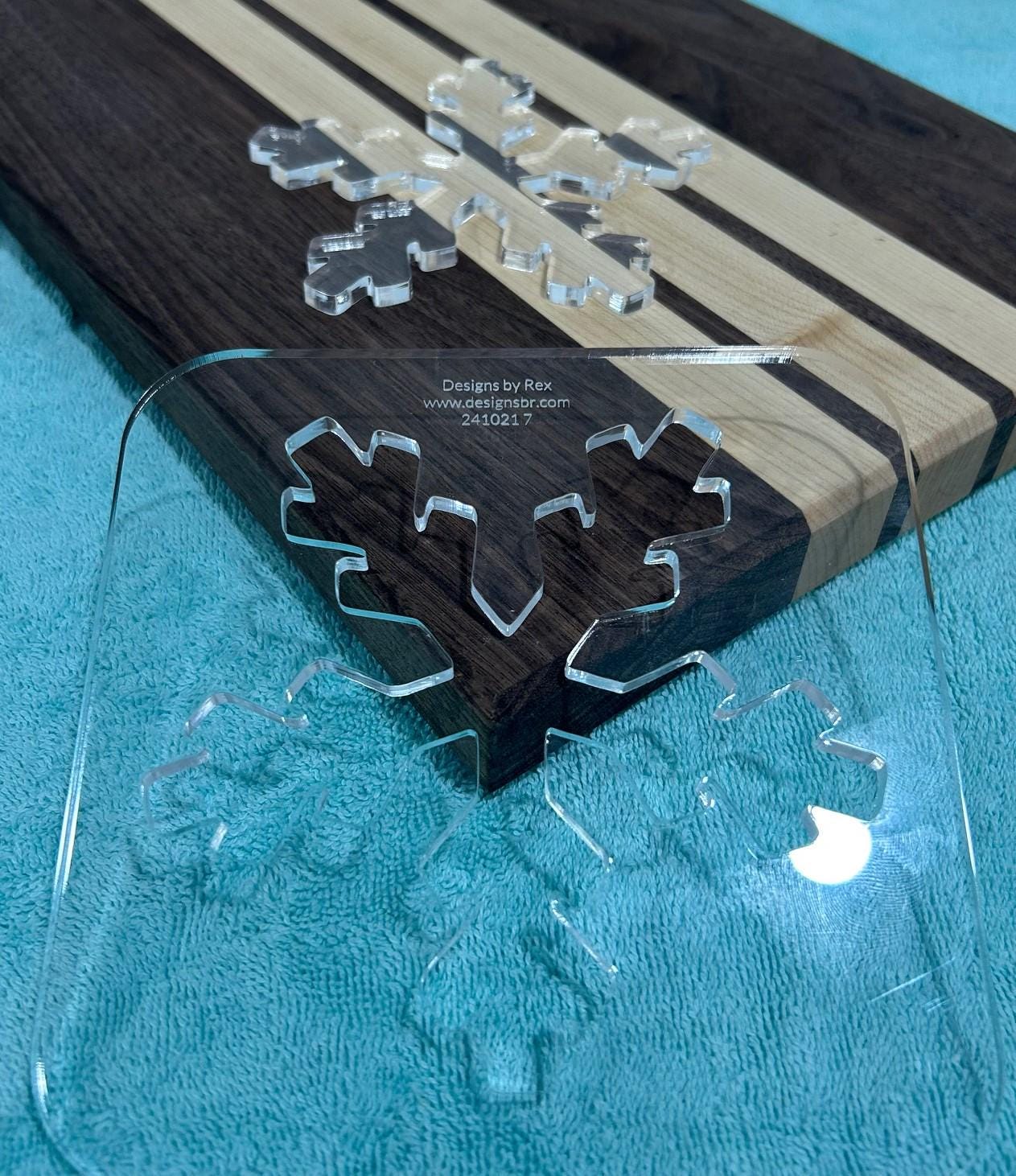 Snowflake Router Templates (Clear Acrylic) Holiday Christmas Router Templates for Woodworking and DIY Crafting Stencil 1/4"