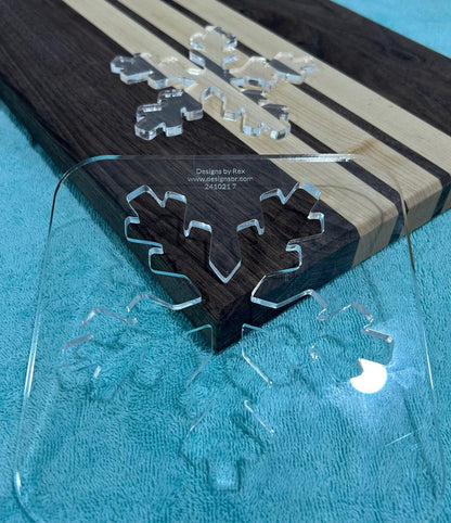Snowflake Router Templates (Clear Acrylic) Holiday Christmas Router Templates for Woodworking and DIY Crafting Stencil 1/4"