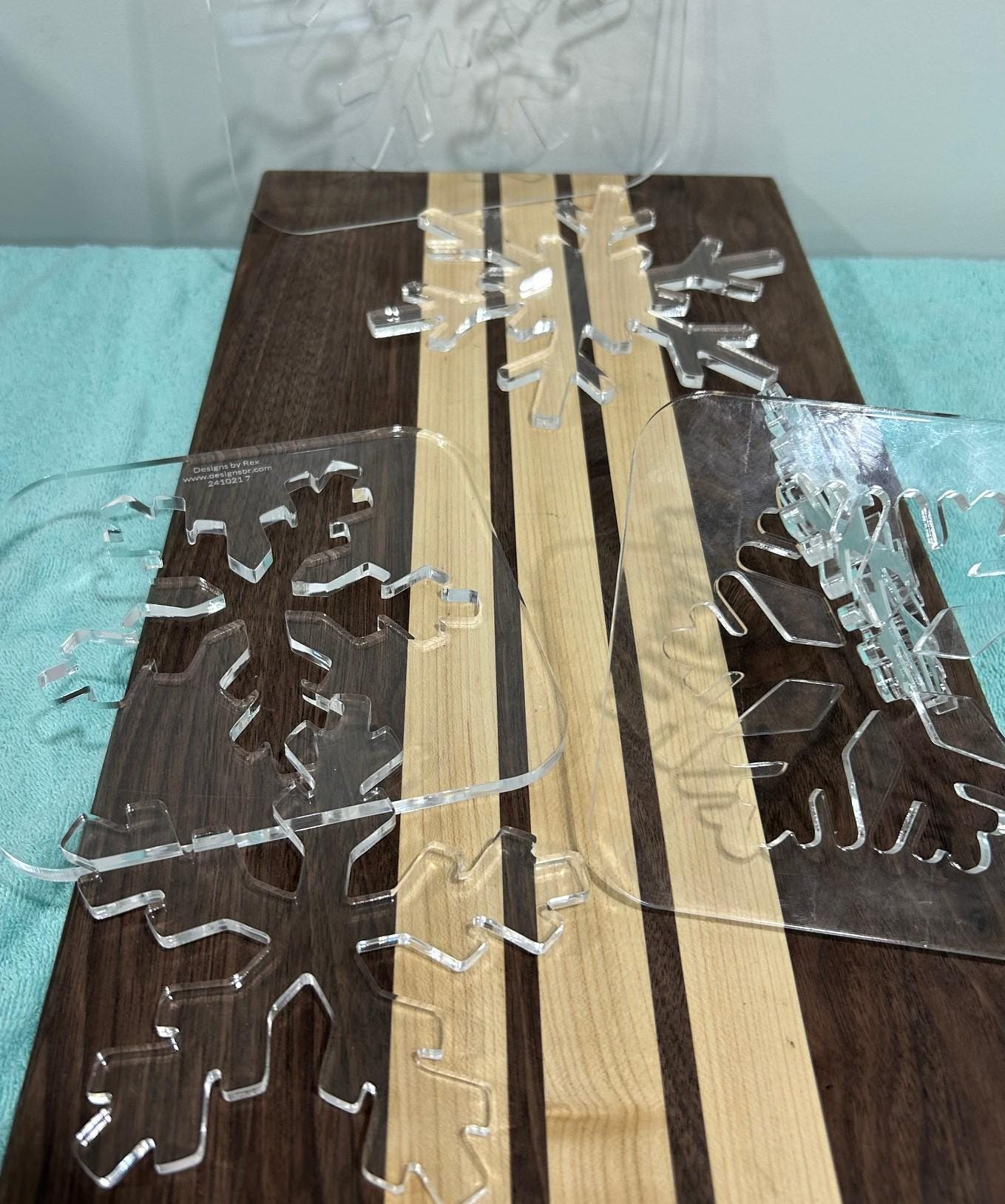 Snowflake Router Templates (Clear Acrylic) Holiday Christmas Router Templates for Woodworking and DIY Crafting Stencil 1/4"