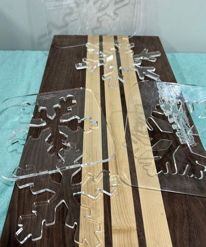 Snowflake Router Templates (Clear Acrylic) Holiday Christmas Router Templates for Woodworking and DIY Crafting Stencil 1/4"