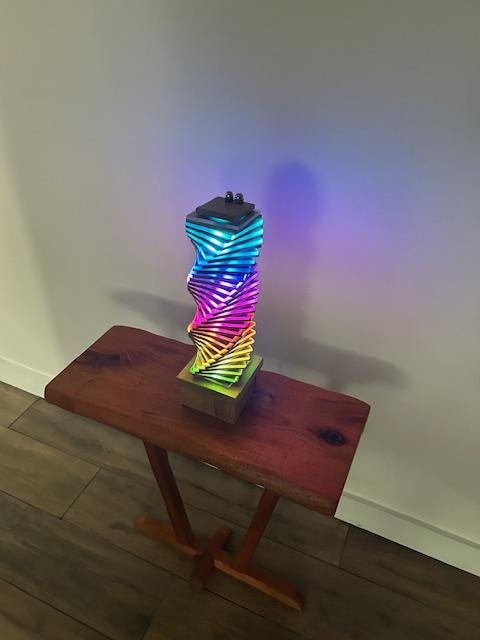 Led Tower Lamp, Desk lamp, Table lamp, Spiral Tower lamp, wooden remote pc lamp,  acrylic led lightning, Music sync lighting