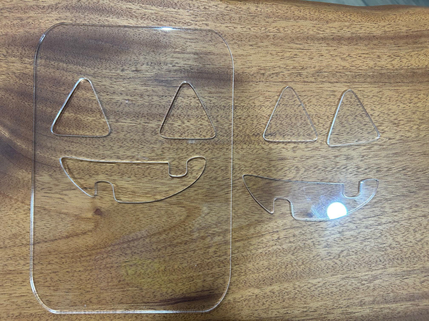 Halloween Lantern Router Templates (3 Pack) made from 1/4" Cast Acrylic Halloween Jack-O-Lanterns | To Make Lanterns without CNC or Laser