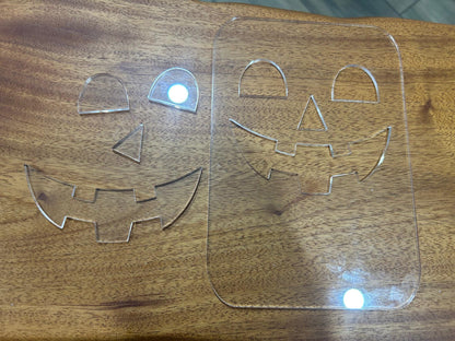 Halloween Lantern Router Templates (3 Pack) made from 1/4" Cast Acrylic Halloween Jack-O-Lanterns | To Make Lanterns without CNC or Laser
