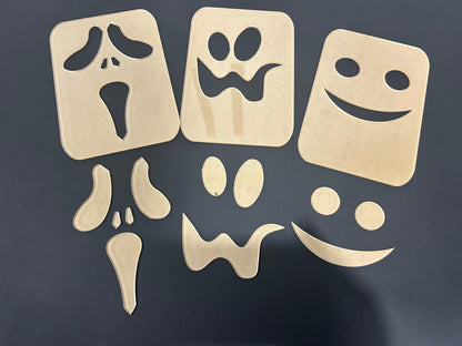 3 Pack Halloween Lantern Router Templates made from 1/4" Cast Acrylic Halloween Jack-O-Lanterns | To Make Lanterns without CNC or Laser