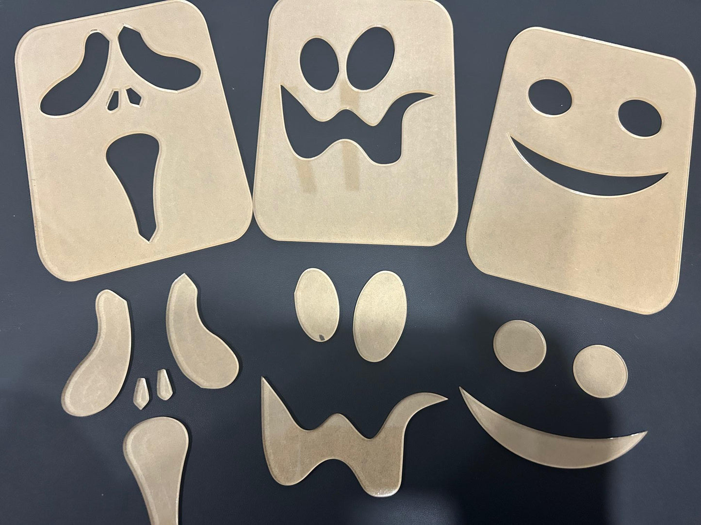 3 Pack Halloween Lantern Router Templates made from 1/4" Cast Acrylic Halloween Jack-O-Lanterns | To Make Lanterns without CNC or Laser
