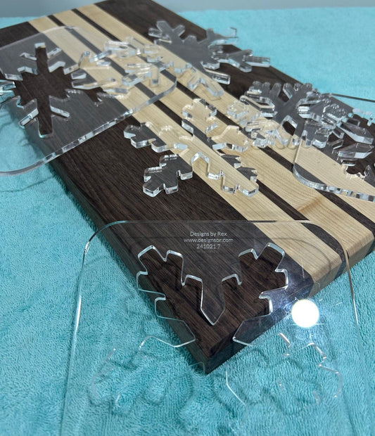 Snowflake Router Templates (Clear Acrylic) Holiday Christmas Router Templates for Woodworking and DIY Crafting Stencil 1/4"