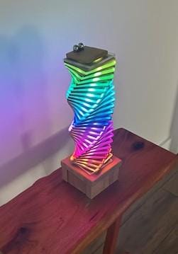 Led Tower Lamp, Desk lamp, Table lamp, Spiral Tower lamp, wooden remote pc lamp,  acrylic led lightning, Music sync lighting
