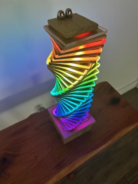 Led Tower Lamp, Desk lamp, Table lamp, Spiral Tower lamp, wooden remote pc lamp,  acrylic led lightning, Music sync lighting