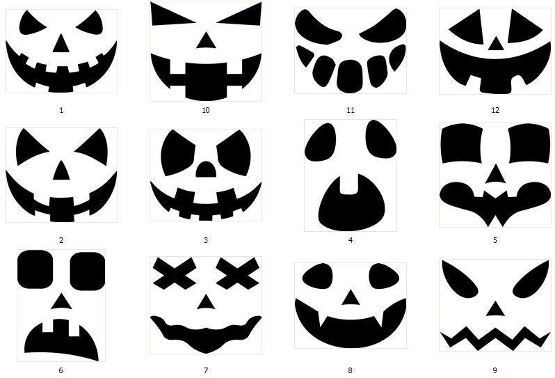 Halloween Pumpkin Face SVG PNG Bundle | Jack O'Lantern Cut Files for Cricut & Laser | Instant Download Cut Files