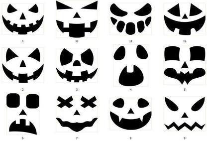 Halloween Pumpkin Face SVG PNG Bundle | Jack O'Lantern Cut Files for Cricut & Laser | Instant Download Cut Files