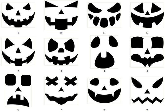 Halloween Pumpkin Face SVG PNG Bundle | Jack O'Lantern Cut Files for Cricut & Laser | Instant Download Cut Files