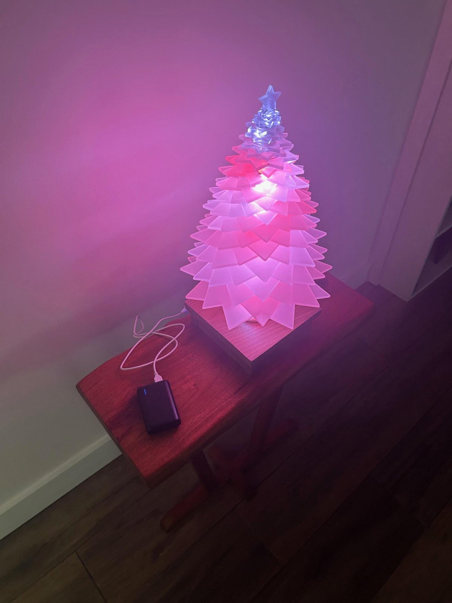 Unique LED Christmas Tree – Acrylic Light Show, Music Sync, Remote Controlled, Xmas color changing tree, table top Christmas tree
