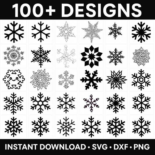 Snowflake SVG Mega Bundle – 100+ Designs Perfect for Cricut, Silhouette, Laser Cutting &amp; More ❄️