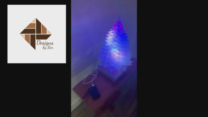 Unique LED Christmas Tree – Acrylic Light Show, Music Sync, Remote Controlled, Xmas color changing tree, table top Christmas tree