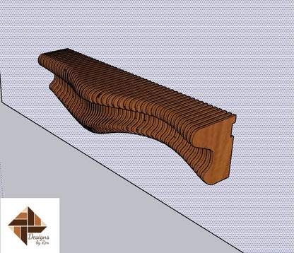 Parametric shelf, Unique Decorative Shelf for your home or office, Parametric Art, Digital File CNC Cutting Laser Router DXF and SVG Files