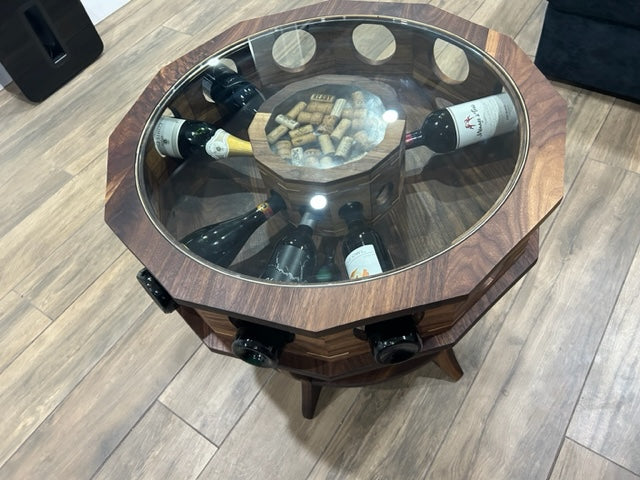 Coffee table with online wine storage