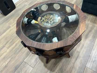 Luxury Wine Table, Wine Tasting Table Unique Wine Coffee Table with Storage