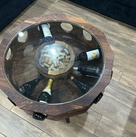 Luxury Wine Table, Wine Tasting Table Unique Wine Coffee Table with Storage