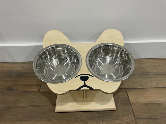 Dog Bowl stand, Elevated Dog bowl, Dog Stand-up eating and drinking, French Bulldog & Pug stand, small dog stand, dog face