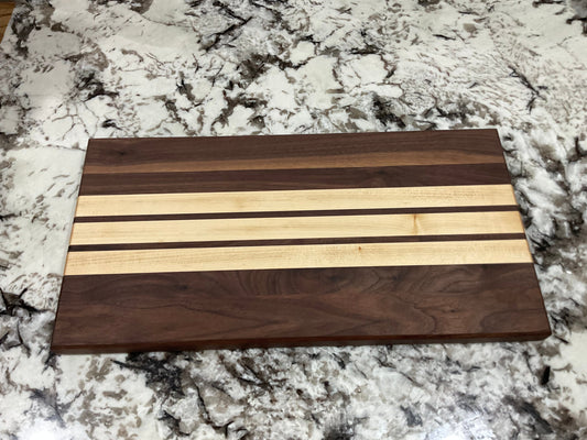 Handmade Cutting board, walnut and maple cutting board, wooden cutting board, charcuterie board, serving board
